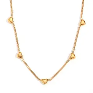 Elayne Gold Plated Stainless Steel Small Heart Love Necklace- Hypoallergenic Stainless Steel, Non- Allergic, Anti Tarnish, Water & Sweat-Proof, Skin-Friendly, Durable, Non-Fading, Free of Harsh Metals