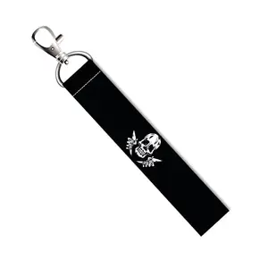 ISEE 360® White Skull Lanyard Bag Tag with Swivel Lobster for Gift Luggage Bags Backpack Laptop Bags Travelers Students Worker L X H 5 X 0.8 INCH