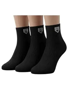 SOCKS-MOJE RH Pure Cotton Ankle Length Lines Socks for Men & Women | Ultra-Soft Breathable Fabric | Odour Control | Unisex Daily and Office Use Socks (Pack of 3)