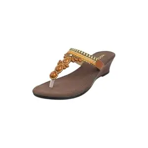 Mochi Women stunningly embellished wedge Heel Fashion Sandal