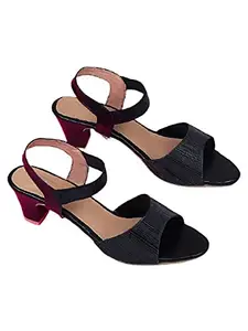 WalkTrendy Womens Synthetic Black Open Toe Sandals With Heels - 4 UK (Wtwhs580_Black_37)
