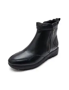 Elle Women's Zip Boots Colour-Black, Size-UK 5