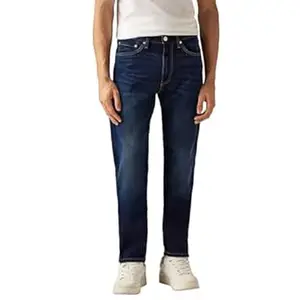Levi's Men's 505 Dark Indigo Straight Fit Mid Rise Jeans