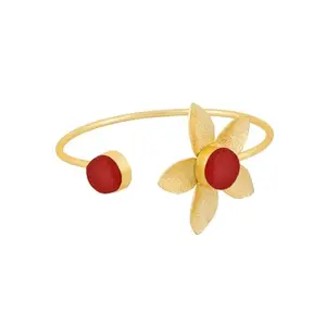 TEEJH Juhi Red Flower Bracelet