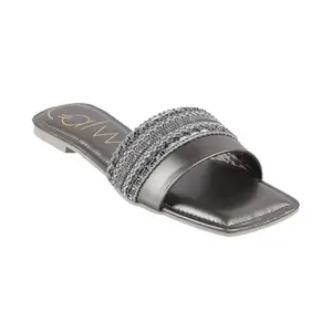 Catwalk Women Stylised Open Back Platforms | For Women & Girls (GUN METAL,7 UK)