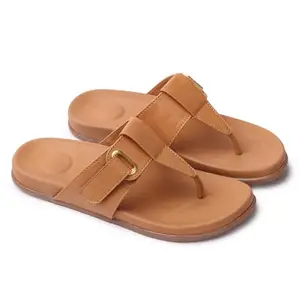 ELLE Flip Flop Sandal, Colour-Tan,Size-UK 6