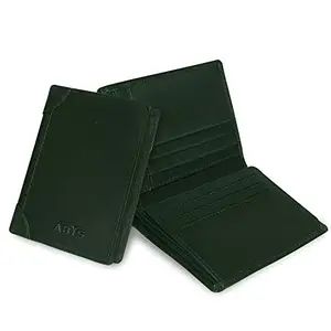 ABYS Genuine Leather RFID Protected Olive Wallet for Men