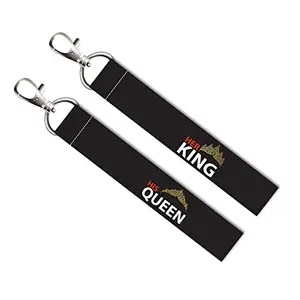 ISEE 360® 2 PCs King Queen Crown Lanyard Tag with Swivel Lobster for Gift Luggage Bags Backpack Laptop Bags L X H 5 X 0.8 INCH