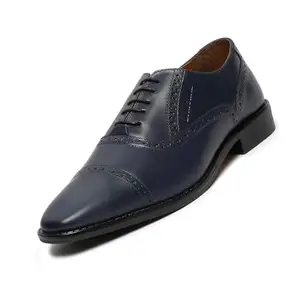 LOUIS STITCH Formal Lace Up Shoes for Men | Handcrafted Italian Leather Mens Oxford Shoes| Prussian Blue | RXOXBU | UK Size 10