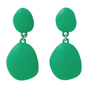 Accessorize London Women's Green Matte Drop Earrings