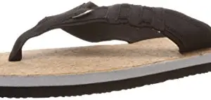 adidas Men's Beach Cork Core Black, White and Dark Grey Flip-Flops and House Slippers - 7 UK