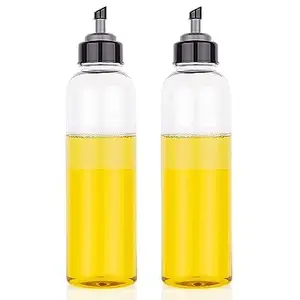 Oil Dispenser 1000ml Leak Proof Crystal Clear Transparent Unbreakable Plastic Oil Bottle Pack of 1