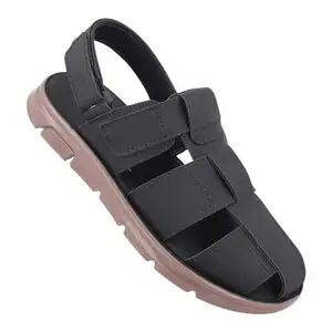 WALKAROO PLUS Mens Sandals|Soft Cushion with Adjustable Back Strap|WE1714 - Black