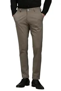 Louis Philippe Men's Slim Work Utility Pants (LATFACTFC54447_Brown