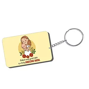 Family Shoping Mothers Day Gifts Behind Every Great Child is a Truly Amazing Mom Keychain Keyring for Car Home Office Keys