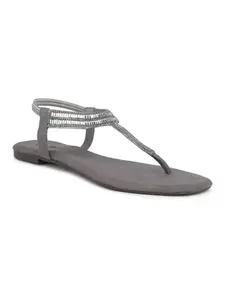 INC.5 Women Grey Embellished Flats