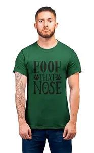 REVAMAN Boopy Nose Green Round Neck Cotton Half Sleeved Men's T-Shirt with Printed Graphics