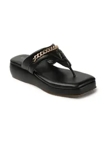 ICONICS Women's Fashionable Slip On Comfortable Sandals Colour-Black, Size-UK 8