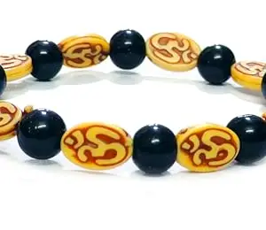 ASTROGHAR Aum Om Lucky Charm Black Crystals Bracelet For Men and Women