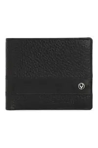 Allen Solly Men Black Textured Leather Wallet