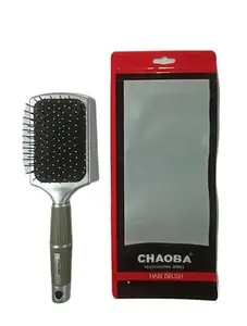 CHAOBA Professional Professional Classic Paddle Hair Brush with Strong & flexible nylon bristles For Grooming, Straightening, Smoothing Hair, ideal for Men & Women, Silver (CHB-267)