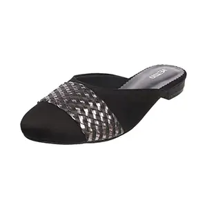 Metro Women's Black Ethnic Weave Detail Fashion Heel Sandals UK/3 EU/36 (31-149)