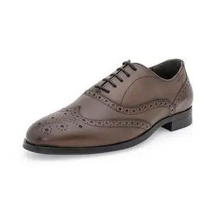 Red Tape Formal Oxford Shoes for Men | Real Leather Shoes with Low-Cut Pattern Teak