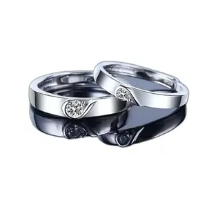 FashionJewelleryAdjustableCrystalCombinemake1HeartsCoupleFingerRings(RI-308-Combinemake1Heart(M:06))