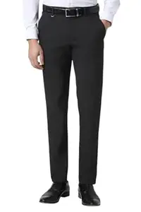 Van Heusen Men's Mid Rise Slim Fit Premium Formal Trousers | Superior Comfort | Auto-Flex Waist Band | Soft Touch