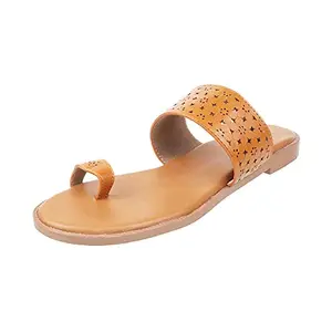Mochi Women Tan Synthetic Sandals 4-Uk (37 EU)