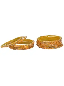 1st Time Stylish Glass Bangle/Kada- Perfect For Party,Wedding, Celebrations And Wedding, Pack Of 12, Yellow- I21