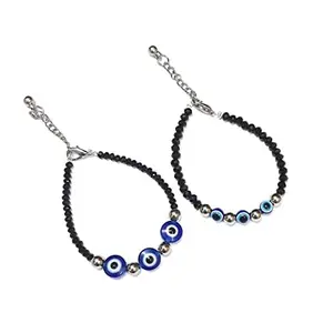 Stylin Stylish Nazariya Bracelet With Crystals for Girls & Women (Bracelets-22-EvilEyeBlue(com))