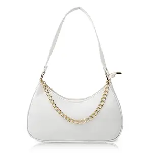 ANESHA Shoulder Bags for Women, Cute Hobo Mini Tote Handbag Small Clutch Purse Pack of 1 (White)