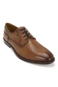 Louis Philippe Men Brown Leather Derby Shoes
