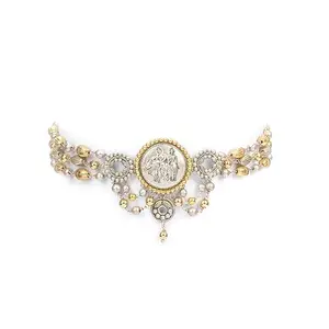 Shaya by CaratLane Dampati Coin Choker in Dual Plated 925 Silver