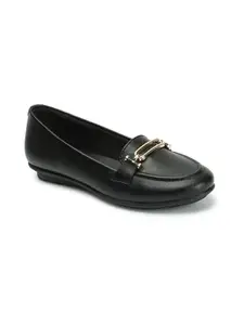 ELLE Women's Stylish Slip On Comfortable Loafers Colour-Black, Size-UK 6