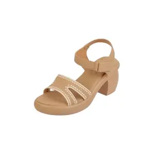 Mochi Women Khaki Block Heel Ankle-strap Fashion Sandal UK/6 EU/39 (33-932)