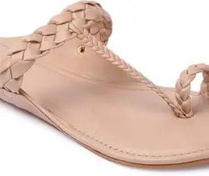 Picktoes PT-N712 Women's Beige Synthetic Leather Casual Flat Sandal