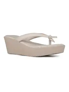 Inc.5 Womens Cream Party Wear Solid Round Toe Wedges Sandals