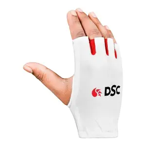 DSC Atmos Fingerless Lycra Back Cricket Batting Inner Gloves | Color: White | Size: Youth | Material: Cotton | for Men & Boys | Lightweight | Comfortable | Sweat Absorption | Better Grip