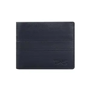The Wallet Store Twin Stripe Elegance RFID Protected Leather Purse for Men | Bi-Fold Wallet | 3 Card Slots | ID Pocket | Hidden Pockets (Grey)