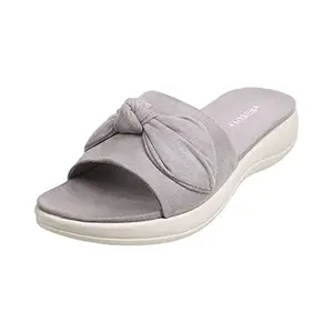 Metro Women Grey Synthetic Slippers,EU/38 UK/5 (41-4179)
