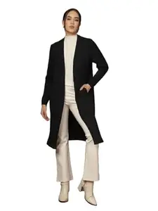 Mafadeny Women’s Striped Open Front Shrug with Pockets