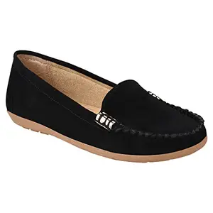 Shoetopia Women's Casual Outdoor Comfortable Trendy Flats, Black