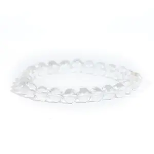 Good Vibes Only Clear Quartz Bracelet | Natural Healing Stone for Reiki Healing | Crystal Healing| Vastu | Size 8mm,10mm (8MM)
