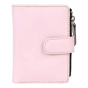 TnW PU Leather Mini Zipper Wallet for Women (Baby Pink)
