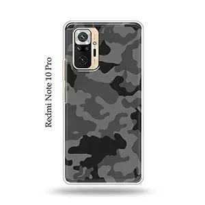 The Little Shop The Little Shop Designer Printed Soft Silicon Back Cover for Redmi Note 10 Pro (Military)