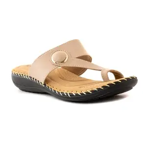 Khadim's Beige Wedge Heel Slip On Sandal for Women (5942758)