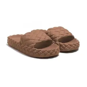 Richmen Women Summer Flip Flop Slippers Casual Pillow EVA Anti-Slip Sole Slide Slipper Indoor Bedroom Chappal for Women's & Girls (Brown, UK Footwear Size System, Adult, Women, Numeric, Medium, 4)