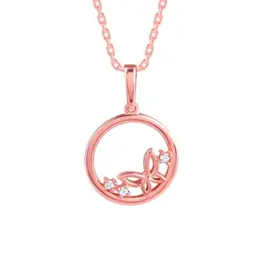 GIVA 925 Silver Rose Gold Butterfly Pendant with Link Chain| Pendant to Gift Women & Girls | With Certificate of Authenticity and 925 Stamp | 6 Months Warranty